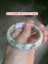 Load image into Gallery viewer, Sale! Certified type A 100% 54-61mm Natural green/white/eggplant purple/black spring garden Jadeite bangle group GL5 1-20
