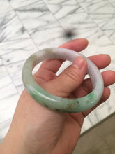 Load image into Gallery viewer, 56.5mm certified 100% natural Type A sunny green/white jadeite jade bangle A80-0458
