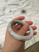 Load image into Gallery viewer, 56.5mm certified 100% natural Type A sunny green/white jadeite jade bangle A80-0458
