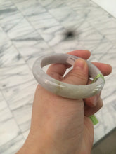 Load image into Gallery viewer, 54.3mm certifed 100% natural certified watery light green/white jadeite jade bangle Q88-7697
