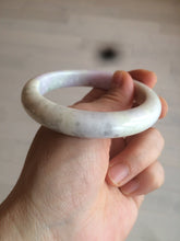 Load image into Gallery viewer, 56.6mm Certified Type A 100% Natural Sage Green/Thistle purple/cream beige Jadeite Jade bangle X107-0542
