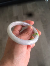 Load image into Gallery viewer, 53.9mm Certified Type A 100% Natural white/light purple Jadeite Jade bangle L117-2745
