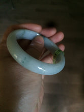 Load image into Gallery viewer, 54.9mm certified type A 100% Natural white/green jadeite jade bangle B74-1109
