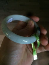 Load image into Gallery viewer, 54.9mm certified type A 100% Natural white/green jadeite jade bangle B74-1109
