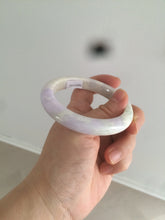 Load image into Gallery viewer, 56.6mm Certified Type A 100% Natural Sage Green/Thistle purple/cream beige Jadeite Jade bangle X107-0542

