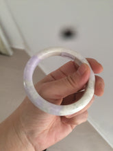 Load image into Gallery viewer, 56.6mm Certified Type A 100% Natural Sage Green/Thistle purple/cream beige Jadeite Jade bangle X107-0542
