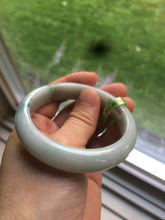 Load image into Gallery viewer, 54.9mm certified type A 100% Natural white/green jadeite jade bangle B74-1109
