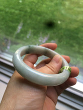 Load image into Gallery viewer, 54.9mm certified type A 100% Natural white/green jadeite jade bangle B74-1109
