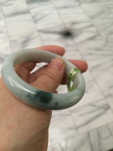 Load image into Gallery viewer, 54.9mm certified type A 100% Natural white/green jadeite jade bangle B74-1109
