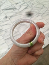 Load image into Gallery viewer, 53.9mm Certified Type A 100% Natural white/light purple Jadeite Jade bangle L117-2745
