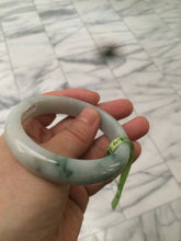 Load image into Gallery viewer, 54.9mm certified type A 100% Natural white/green jadeite jade bangle B74-1109
