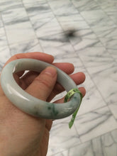 Load image into Gallery viewer, 54.9mm certified type A 100% Natural white/green jadeite jade bangle B74-1109
