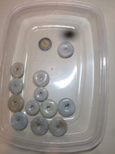 Load image into Gallery viewer, 21-25mm Type A 100% Natural light green/white Jadeite Jade Safety Guardian Button donut Pendant group AH65 (Add-on items)
