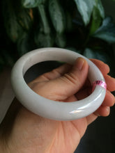 Load image into Gallery viewer, 56.8mm certified type A 100% Natural white/light green jadeite jade bangle B75-9276
