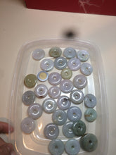 Load image into Gallery viewer, 24-25mm Type A 100% Natural light green/white/purple/red Jadeite Jade Safety Guardian Button donut Pendant group AK39 (Add-on items)
