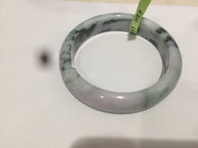 Load image into Gallery viewer, 56.8mm certificated Type A 100% Natural white/green/purple Jadeite Jade bangle E47-6211

