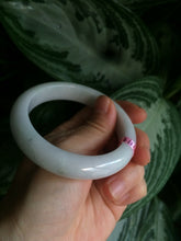Load image into Gallery viewer, 56.8mm certified type A 100% Natural white/light green jadeite jade bangle B75-9276
