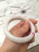 Load image into Gallery viewer, 56.8mm certified type A 100% Natural white/light green jadeite jade bangle B75-9276
