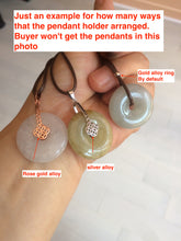 Load image into Gallery viewer, 24-25mm Type A 100% Natural light green/white/purple/red Jadeite Jade Safety Guardian Button donut Pendant group AK39 (Add-on items)
