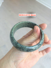 Load image into Gallery viewer, 52-60mm certified Type A 100% Natural green gray black Jadeite Jade bangle GC24 (add on item)
