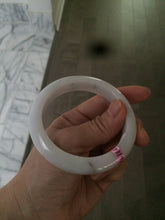Load image into Gallery viewer, 56.8mm certified type A 100% Natural white/light green jadeite jade bangle B75-9276
