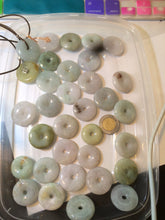 Load image into Gallery viewer, 24-25mm Type A 100% Natural light green/white/purple/red Jadeite Jade Safety Guardian Button donut Pendant group AK39 (Add-on items)
