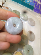 Load image into Gallery viewer, 24-25mm Type A 100% Natural light green/white/purple/red Jadeite Jade Safety Guardian Button donut Pendant group AK39 (Add-on items)
