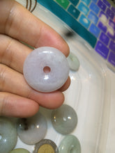 Load image into Gallery viewer, 24-25mm Type A 100% Natural light green/white/purple/red Jadeite Jade Safety Guardian Button donut Pendant group AK39 (Add-on items)
