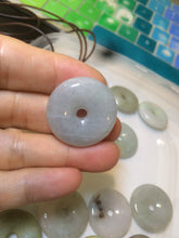 Load image into Gallery viewer, 24-25mm Type A 100% Natural light green/white/purple/red Jadeite Jade Safety Guardian Button donut Pendant group AK39 (Add-on items)
