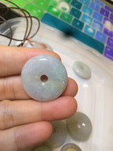 Load image into Gallery viewer, 24-25mm Type A 100% Natural light green/white/purple/red Jadeite Jade Safety Guardian Button donut Pendant group AK39 (Add-on items)
