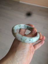 Load image into Gallery viewer, 58mm Certified type A 100% Natural green/white (windflowers, 小碎花) Jadeite Jade bangle AM70-9154
