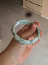 Load image into Gallery viewer, 58mm Certified type A 100% Natural green/white (windflowers, 小碎花) Jadeite Jade bangle AM70-9154
