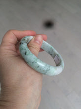 Load image into Gallery viewer, 58mm Certified type A 100% Natural green/white (windflowers, 小碎花) Jadeite Jade bangle AM70-9154
