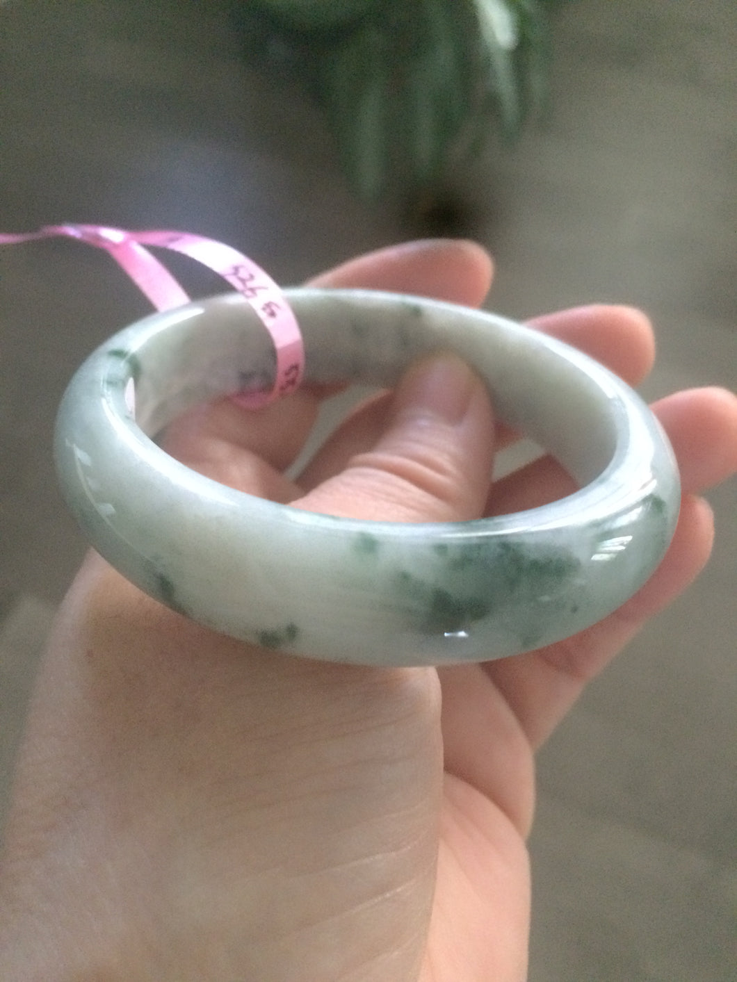 55.2mm Certified Type A 100% Natural green Jadeite Jade bangle B63-5265