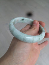 Load image into Gallery viewer, 58mm Certified type A 100% Natural green/white (windflowers, 小碎花) Jadeite Jade bangle AM70-9154
