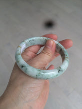 Load image into Gallery viewer, 58mm Certified type A 100% Natural green/white (windflowers, 小碎花) Jadeite Jade bangle AM70-9154
