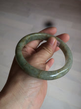 Load image into Gallery viewer, 61.5mm certified type A 100% Natural sunny green/brown/gray Jadeite Jade bangle AK48-2725
