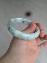 Load image into Gallery viewer, 58mm Certified type A 100% Natural green/white (windflowers, 小碎花) Jadeite Jade bangle AM70-9154
