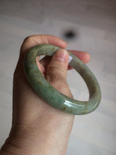 Load image into Gallery viewer, 61.5mm certified type A 100% Natural sunny green/brown/gray Jadeite Jade bangle AK48-2725
