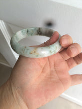 Load image into Gallery viewer, 58mm Certified type A 100% Natural green/white (windflowers, 小碎花) Jadeite Jade bangle AM70-9154
