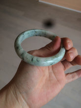 Load image into Gallery viewer, 55mm Certified type A 100% Natural green/white (windflowers, 小碎花) Jadeite Jade bangle AM69-9159
