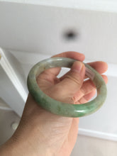 Load image into Gallery viewer, 61.5mm certified type A 100% Natural sunny green/brown/gray Jadeite Jade bangle AK48-2725

