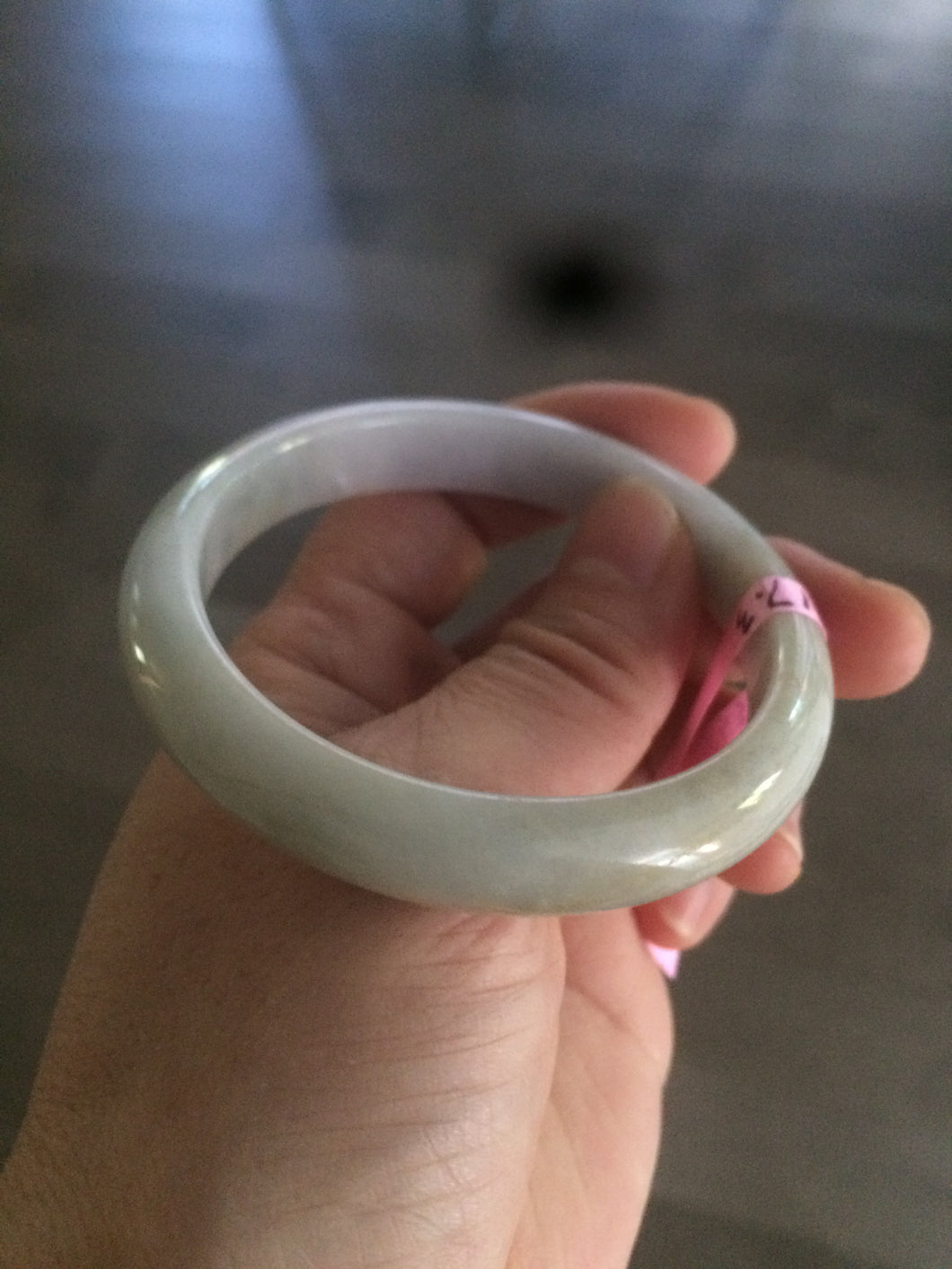 53.3mm 100% natural Type A light yellow/green/purple/white jadeite jade bangle L70