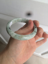 Load image into Gallery viewer, 55mm Certified type A 100% Natural green/white (windflowers, 小碎花) Jadeite Jade bangle AM69-9159
