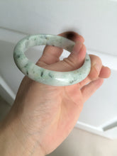 Load image into Gallery viewer, 55mm Certified type A 100% Natural green/white (windflowers, 小碎花) Jadeite Jade bangle AM69-9159
