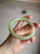 Load image into Gallery viewer, 59mm 100% Natural yellow/brown round cut nephrite Jade bangle HF5

