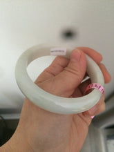 Load image into Gallery viewer, 57.2mm certified Type A 100% Natural light green/white Jadeite Jade bangle  AB21-6215

