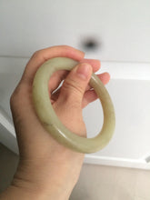 Load image into Gallery viewer, 59mm 100% Natural yellow/brown round cut nephrite Jade bangle HF5
