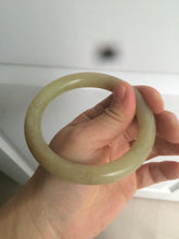 Load image into Gallery viewer, 59mm 100% Natural yellow/brown round cut nephrite Jade bangle HF5
