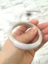 Load image into Gallery viewer, 53.3mm 100% natural Type A light yellow/green/purple/white jadeite jade bangle L70
